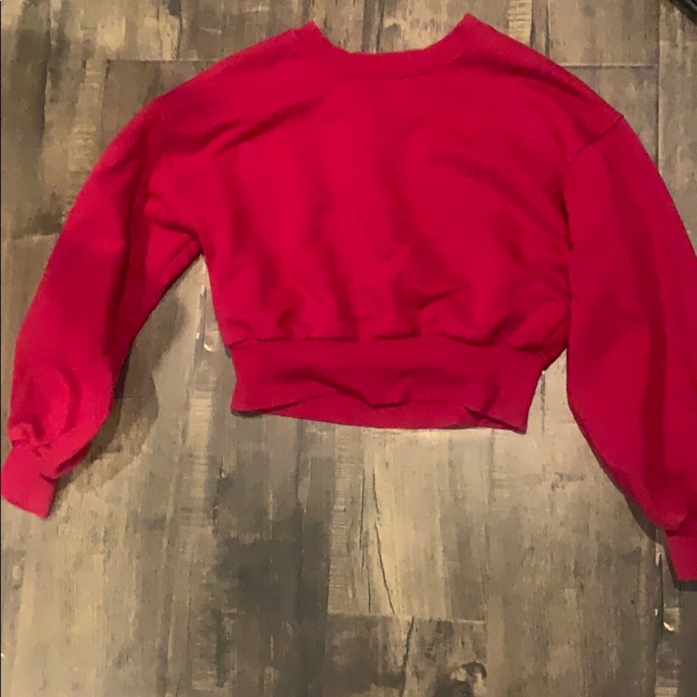 Forever 21 cropped red sweatshirt